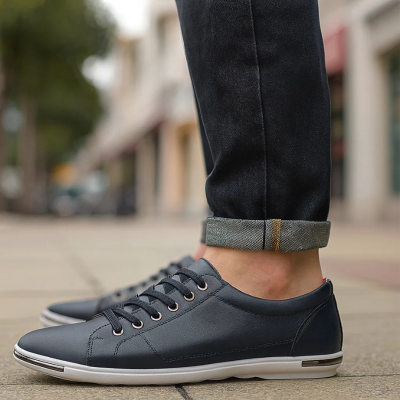 Cem Men’s Casual Shoes – Cushioned Comfort Rubber Sole Genuine Leather Sneakers