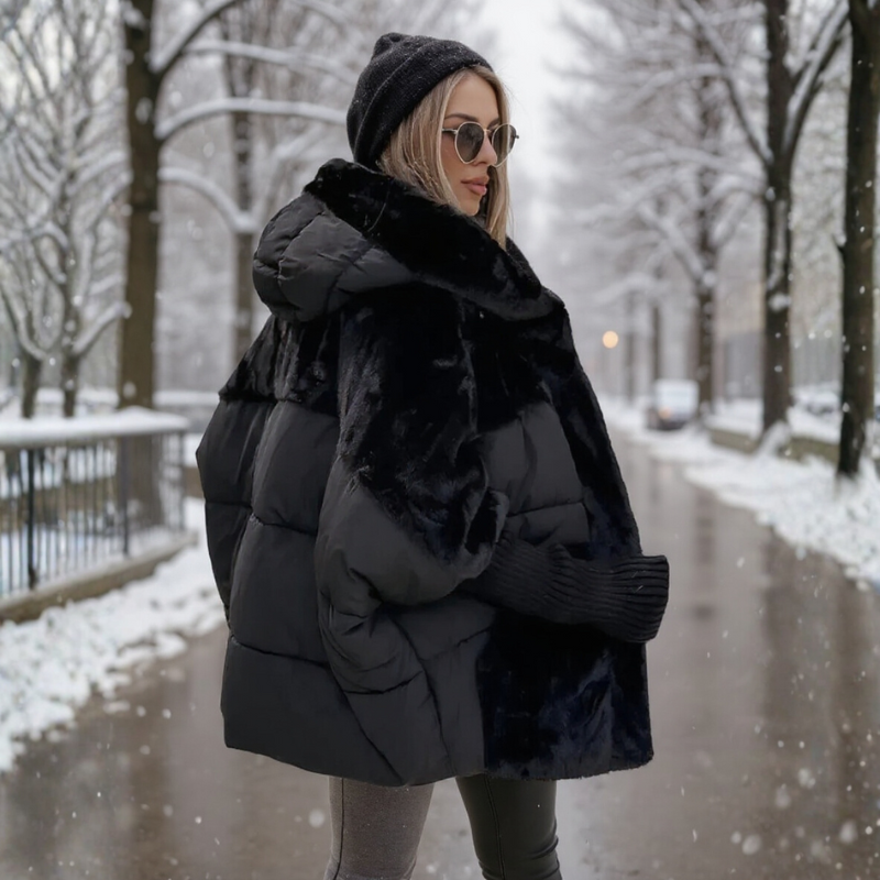 Roos Women's Cotton-Filled Parka – Faux Fur Trim & Warm Elasticated Cuffs