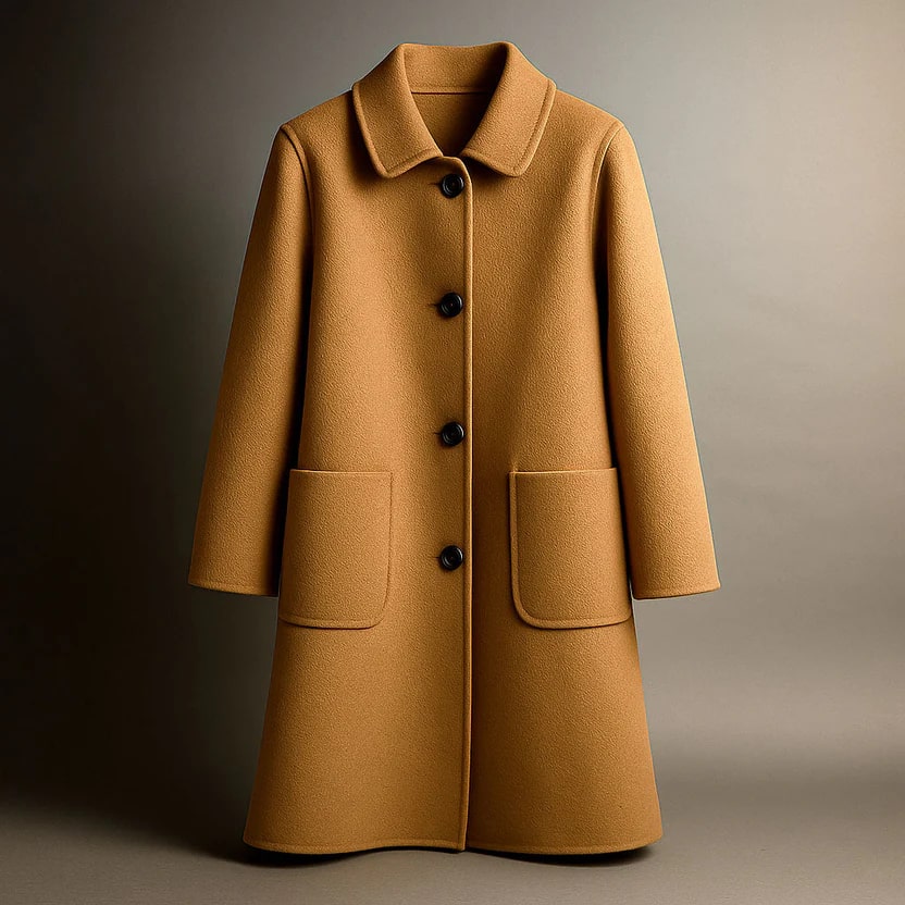 Léonie Women’s Wool Coat – Virgin Wool Overcoat with Tailored Straight Cut