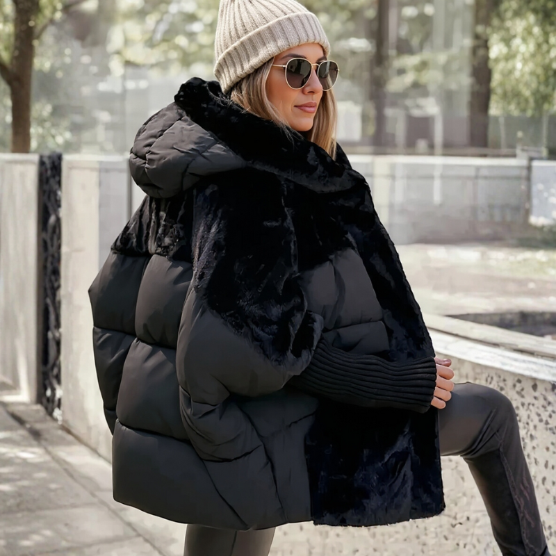 Roos Women's Cotton-Filled Parka – Faux Fur Trim & Warm Elasticated Cuffs
