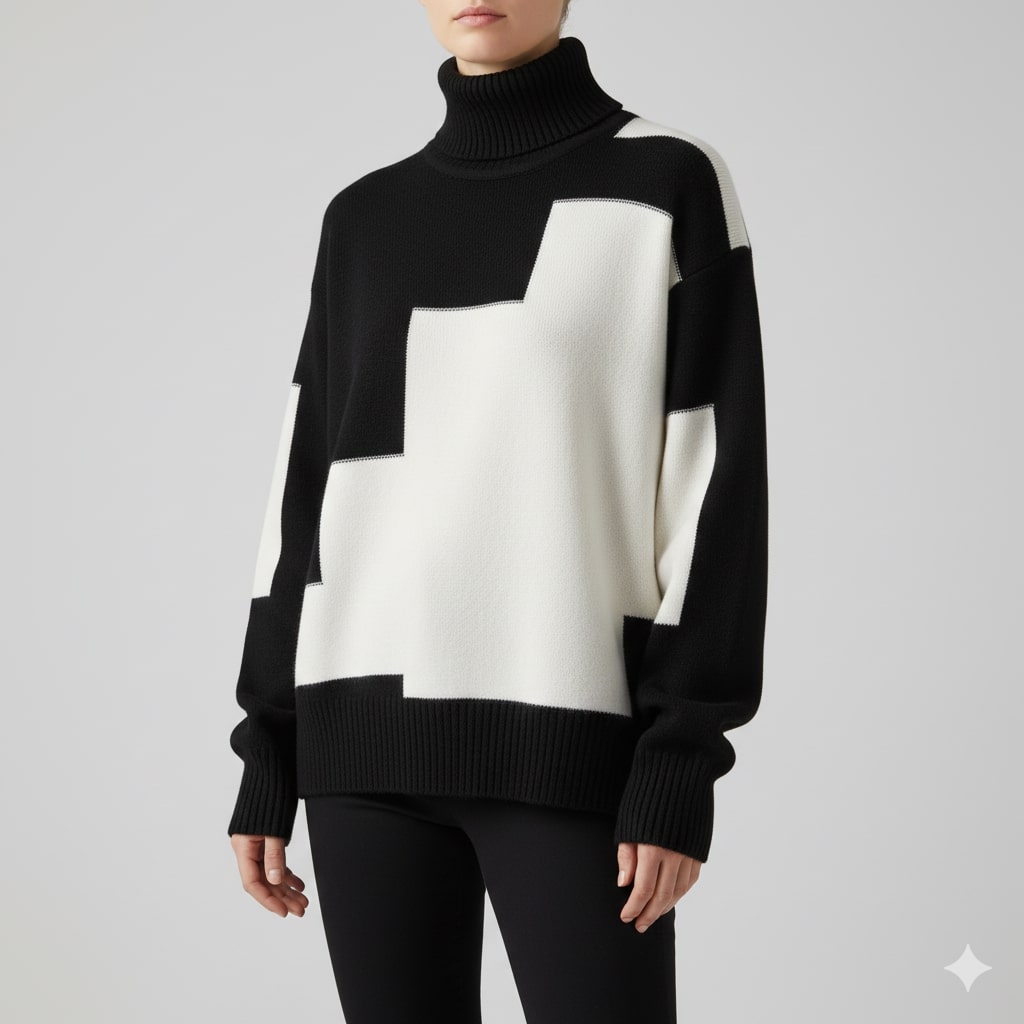 Mélanie Women’s Turtleneck Sweater – Soft Knit Pullover with Warm Ribbed Texture