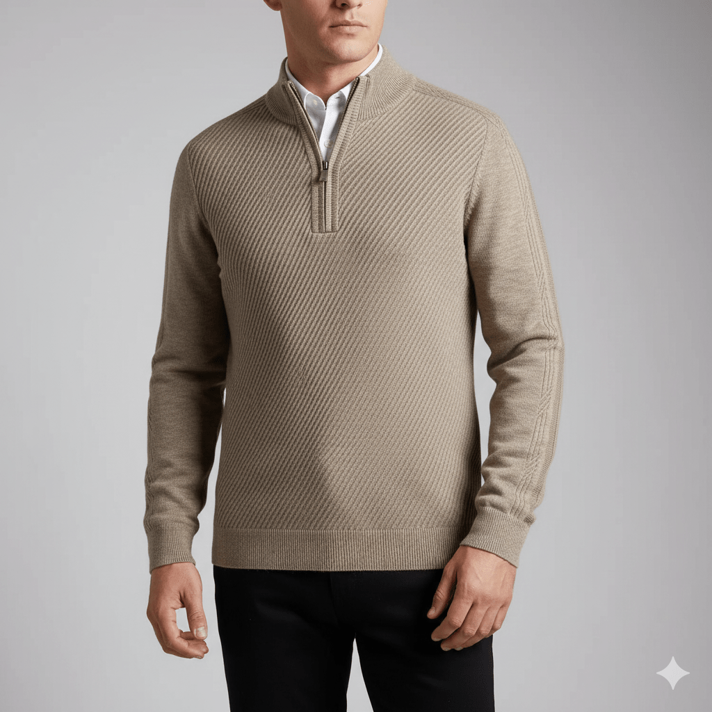 Guillaume Men’s Quarter-Zip Sweater – Soft Knit Pullover with Lightweight Layerable Comfort