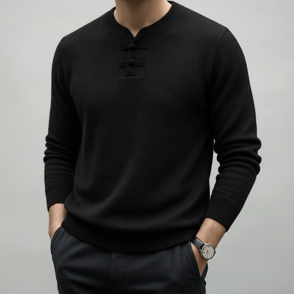 Hudson Men’s Pullover Sweater – Ultra-Soft Knit Jumper with Stand Collar Detail