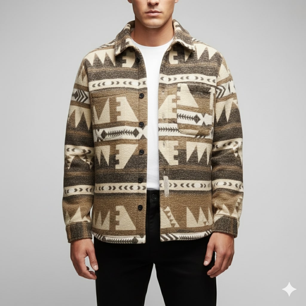 Diego Men’s Shirt Jacket – Premium Wool Blend Outerwear with Relaxed Fit Warmth