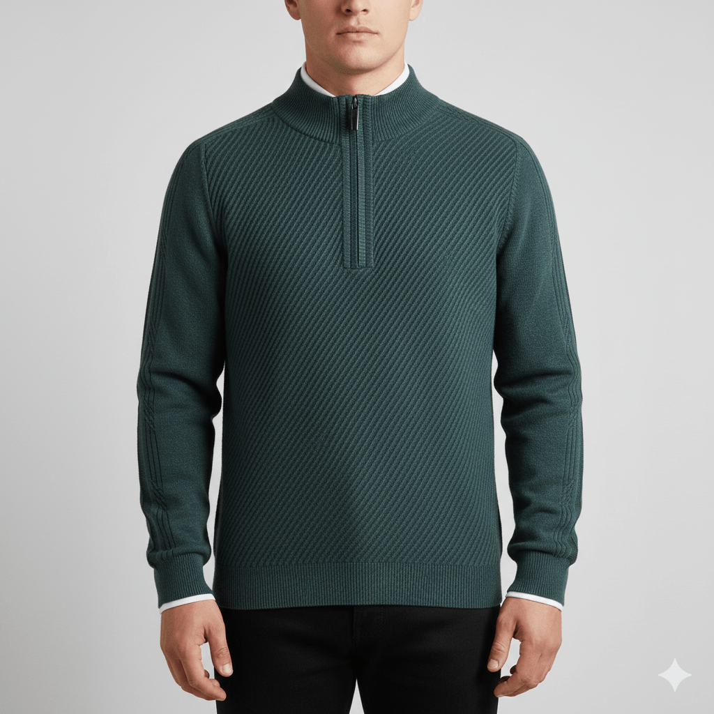 Guillaume Men’s Quarter-Zip Sweater – Soft Knit Pullover with Lightweight Layerable Comfort