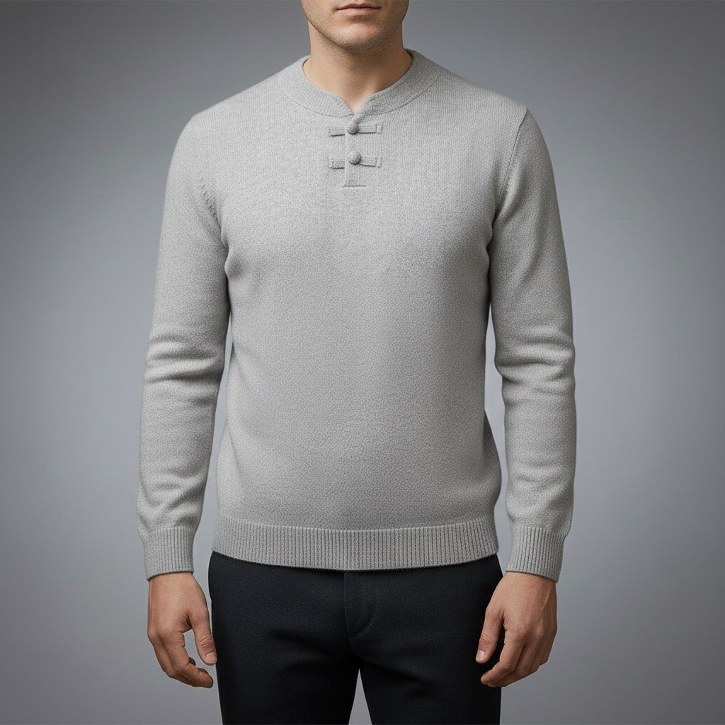 Hudson Men’s Pullover Sweater – Ultra-Soft Knit Jumper with Stand Collar Detail
