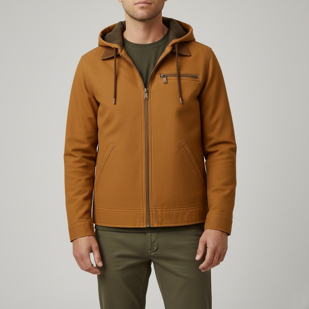 Arthur Men’s Hooded Jacket – Lightweight Windbreaker Jacket with Fleece Lining