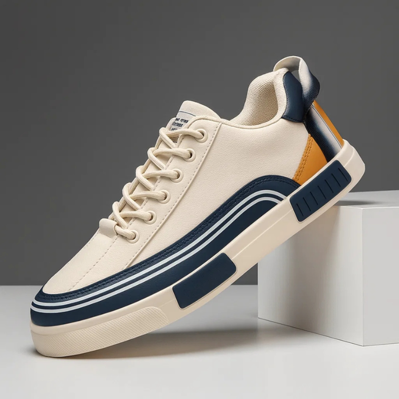 Dominic Men’s Leather Sneakers – Genuine Italian Leather Casual Shoes