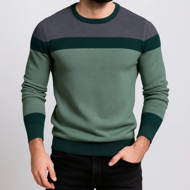 Milan Men’s Sweater – Crew Neck Soft Cotton Knit Sweater