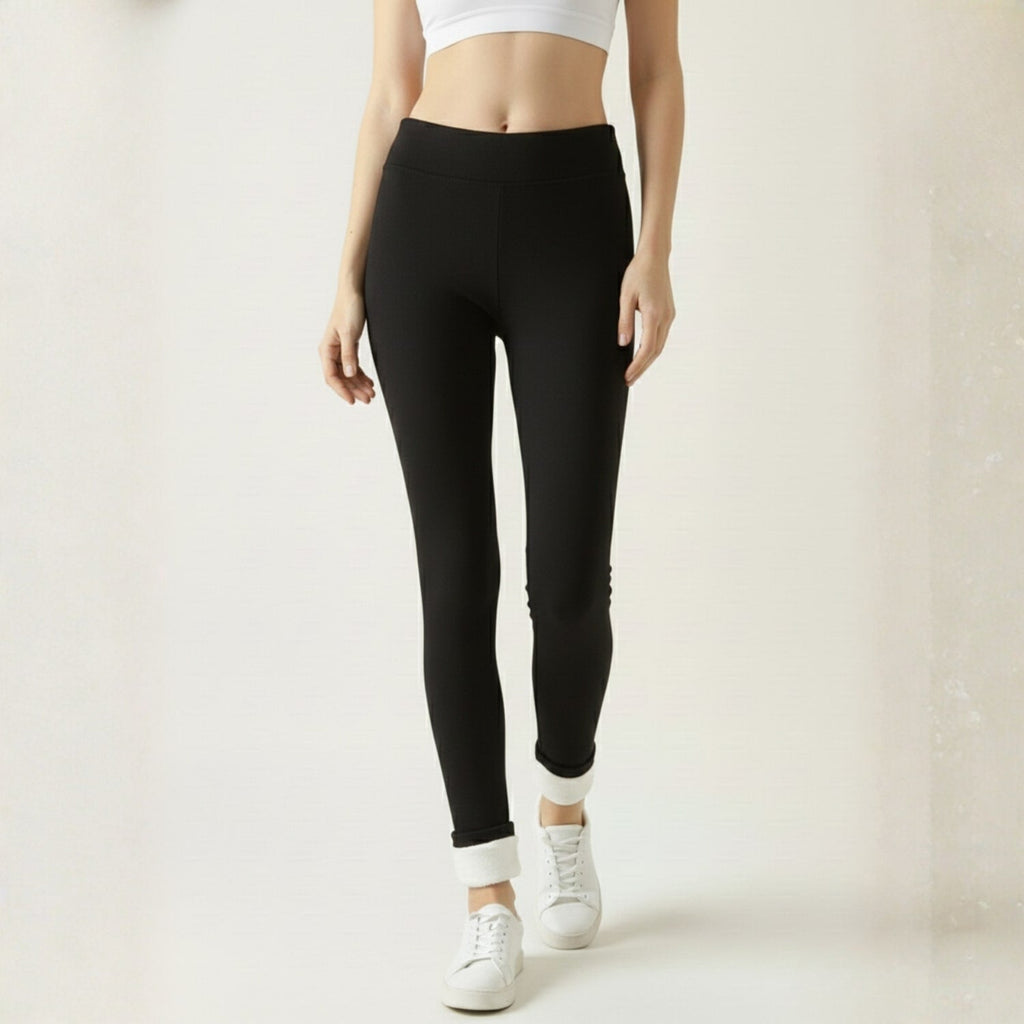 Ivana Women’s Fleece-Lined Leggings – Stretchy Winter Warmth Fleece-Lined Tights