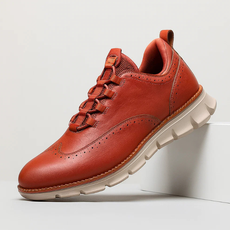 Mario Men’s Leather Sneakers – Genuine Leather with Lightweight Cushioned Sole