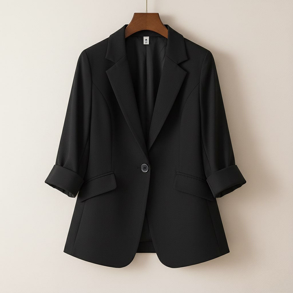 Lucia Women’s Linen-Blazer – Silky Structured Tailored Fit for Wrinkle-Resistant Style