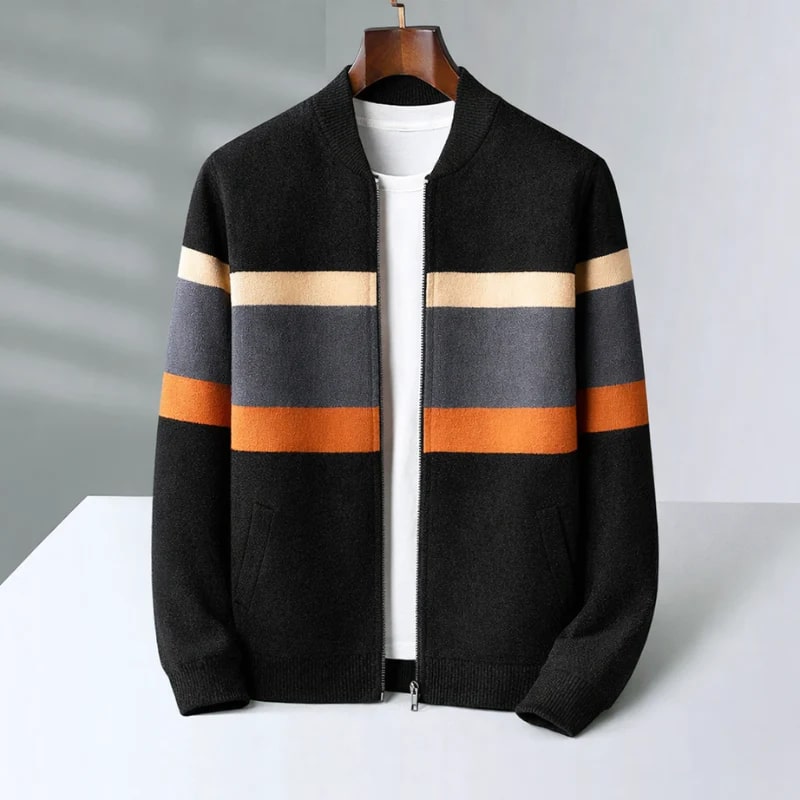 Matteo Men’s Zip Up Jacket – Soft Knit Lightweight Jacket for Cold Weather