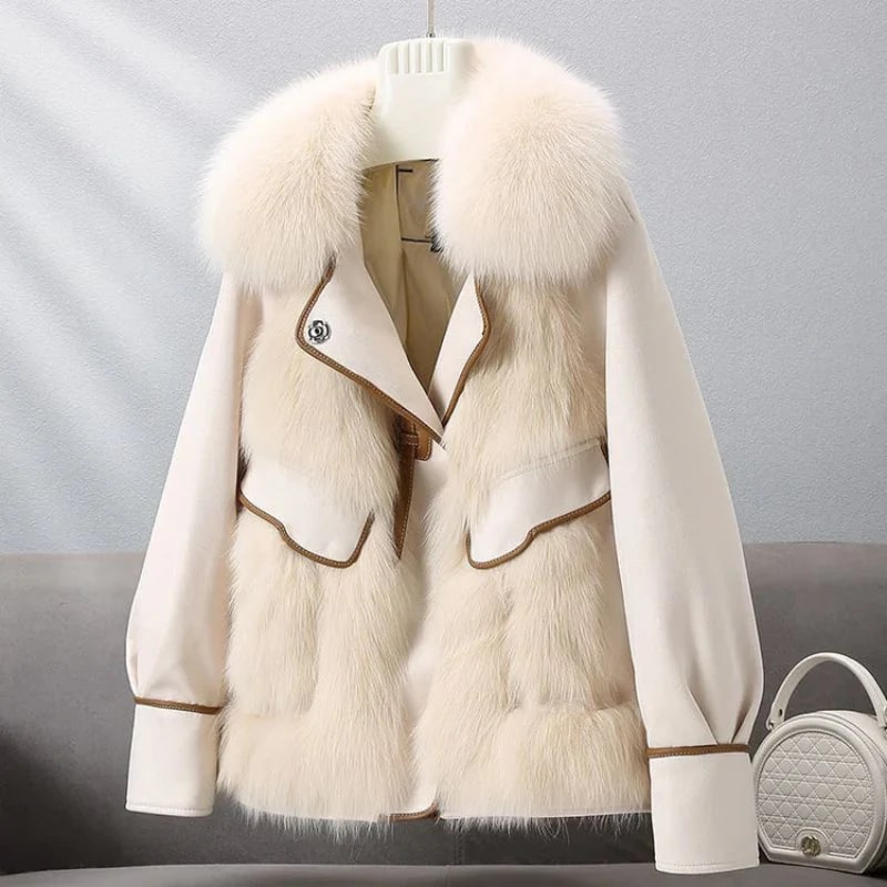 Lea Women’s Plush Fur Coat – Luxurious Winter Jacket with Toggle Closure