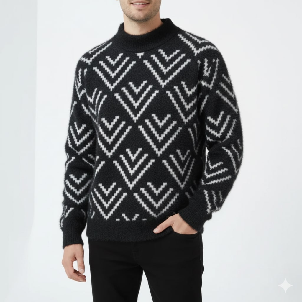 Rémi Men’s Knit Sweater – Plush Winter Pullover for Layered Warmth