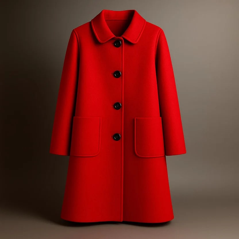 Léonie Women’s Wool Coat – Virgin Wool Overcoat with Tailored Straight Cut