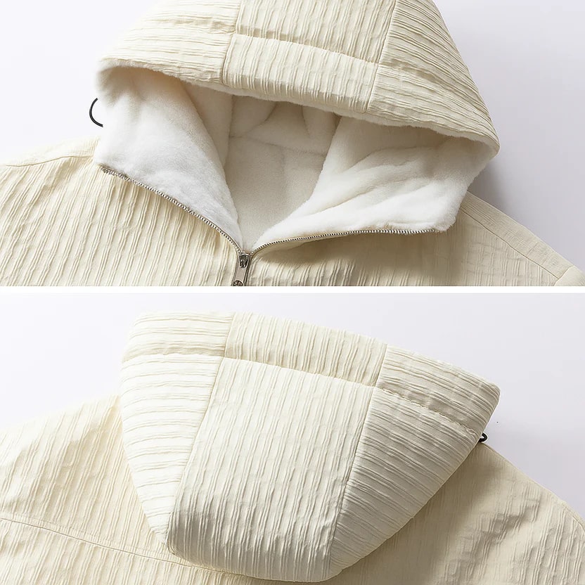 Kamal Men’s Sherpa Hoodie Jacket – Heavyweight Fleece Lined Quilted Zip-Up Jacket