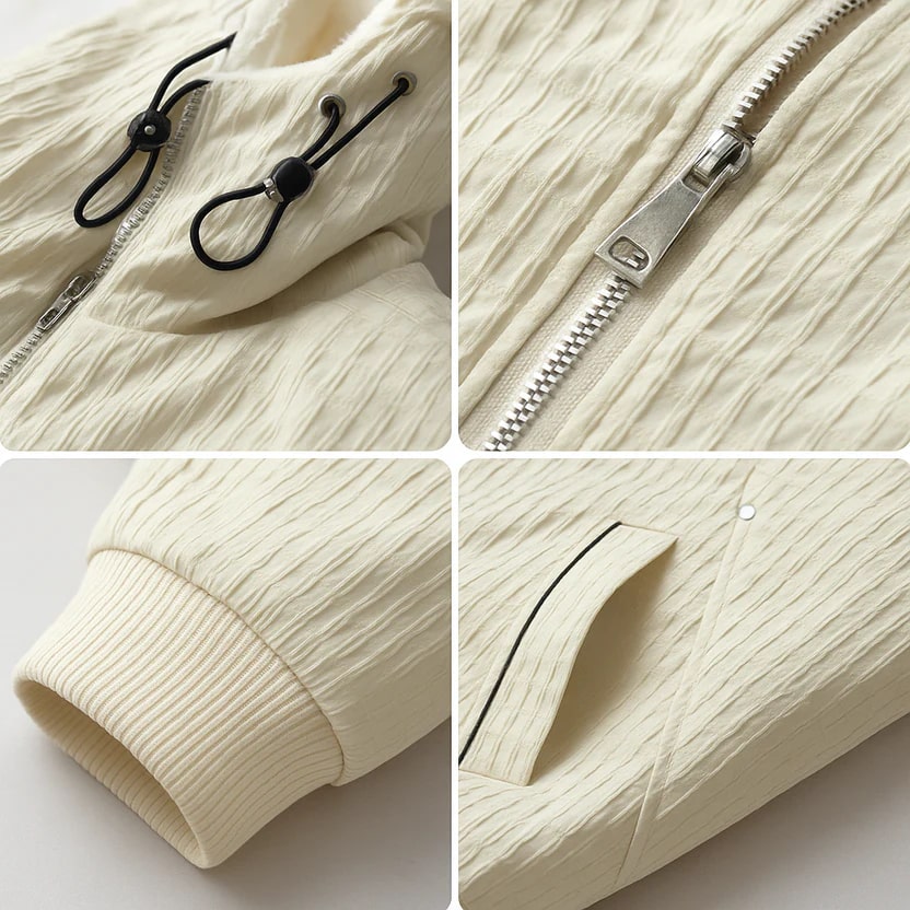 Kamal Men’s Sherpa Hoodie Jacket – Heavyweight Fleece Lined Quilted Zip-Up Jacket