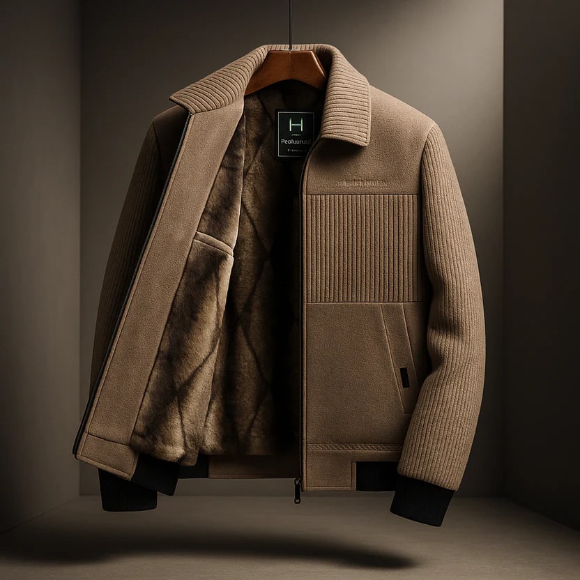 Aurelien Men’s Fleece Jacket – Weatherproof Jacket with Textured Finish