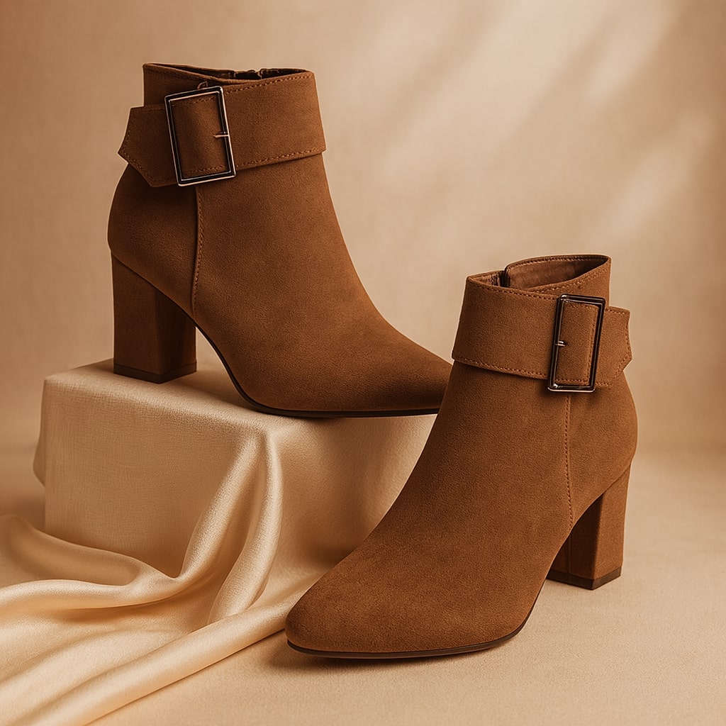 Lana Buckle Ankle Suede Boots