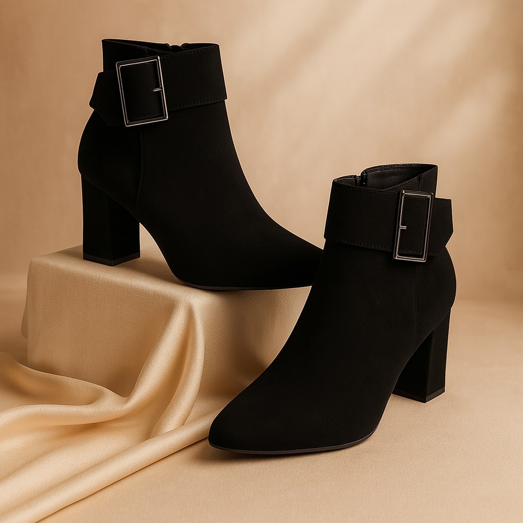 Lana Buckle Ankle Suede Boots