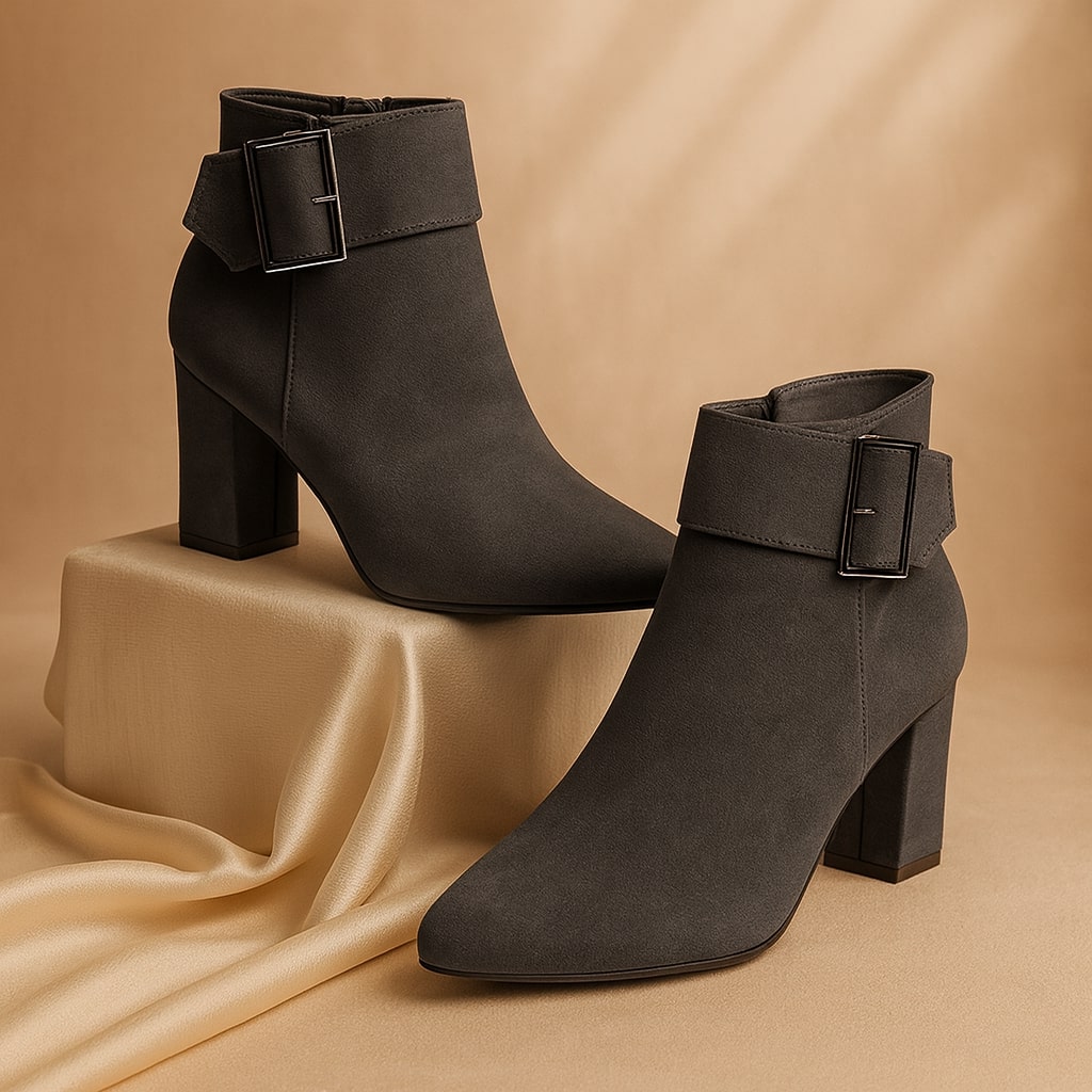 Lana Buckle Ankle Suede Boots