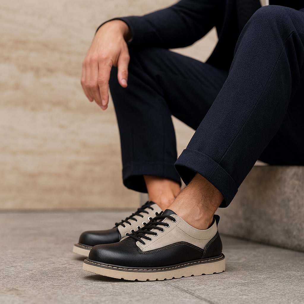 Camilo Men’s Oxford Shoes – Mixed-Material Cushioned Comfort Dress Shoes