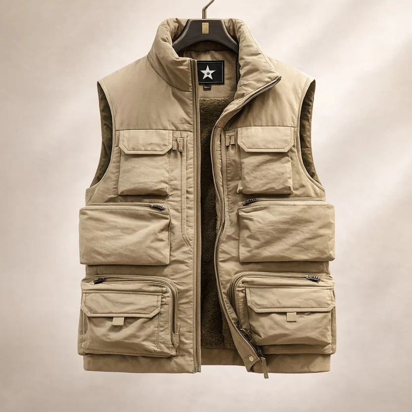 Emil Men’s Vest – Zip Front Multi-Pocket Lightweight Layering Utility Vest