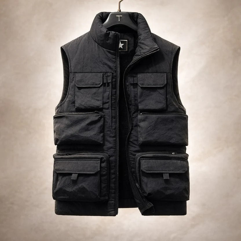 Emil Men’s Vest – Zip Front Multi-Pocket Lightweight Layering Utility Vest