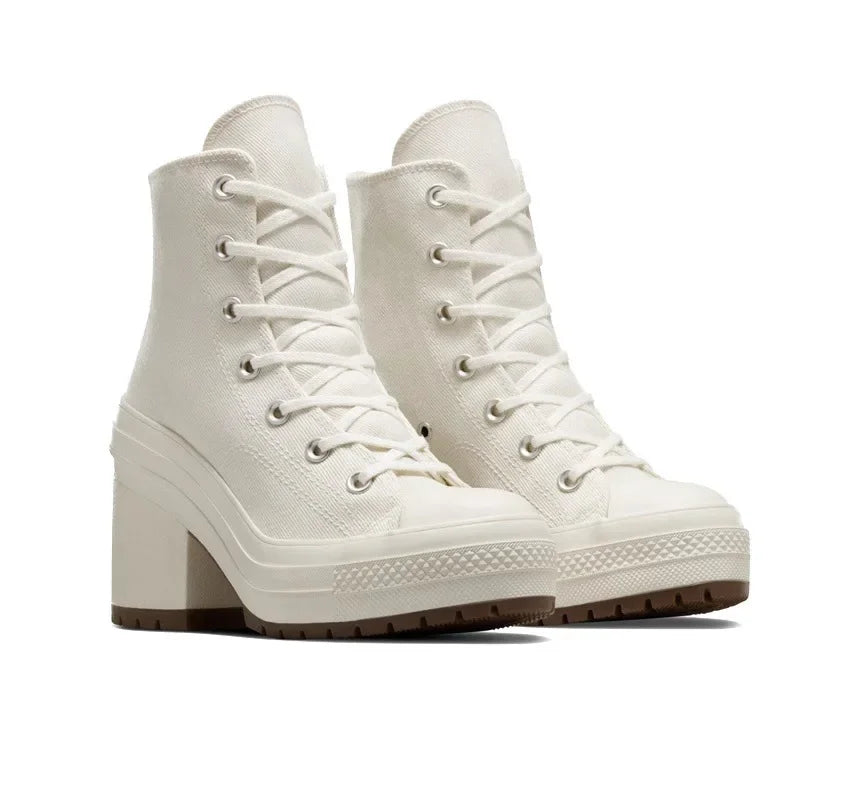 Dario Men’s Platform Boots – Chunky Canvas High-Top with Sculpted Heel