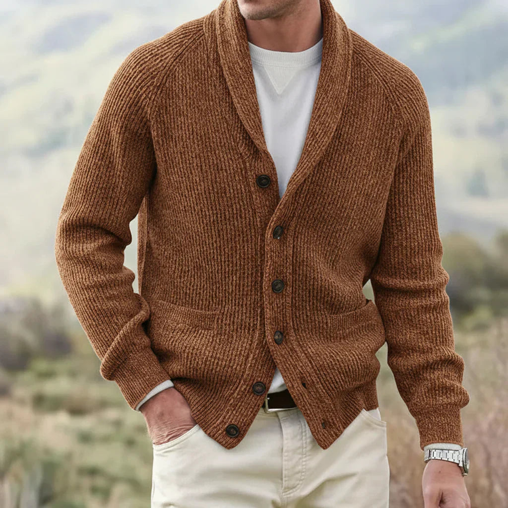 Simon | Men’s Spring Shawl Collar Button Cardigan