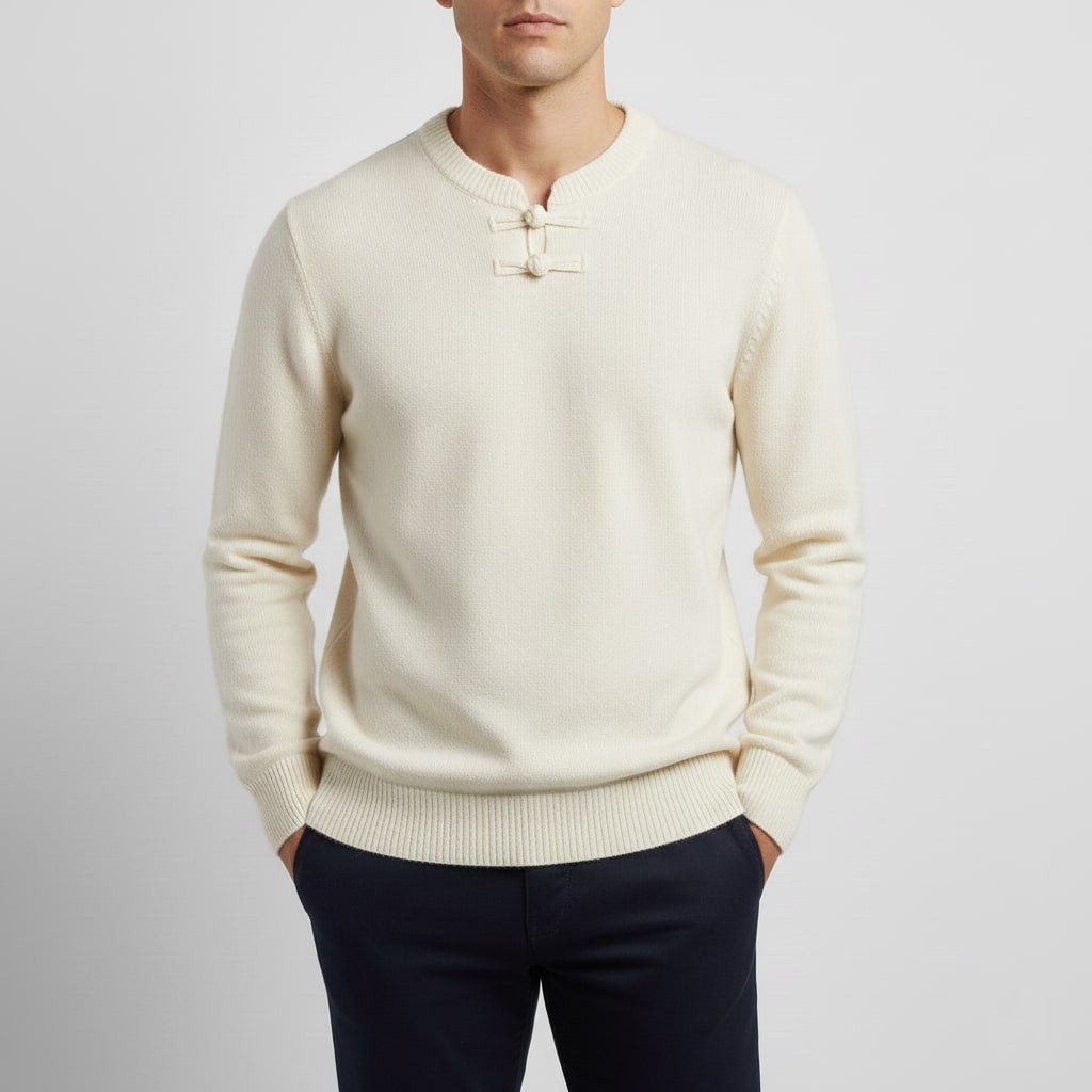 Hudson Men’s Pullover Sweater – Ultra-Soft Knit Jumper with Stand Collar Detail