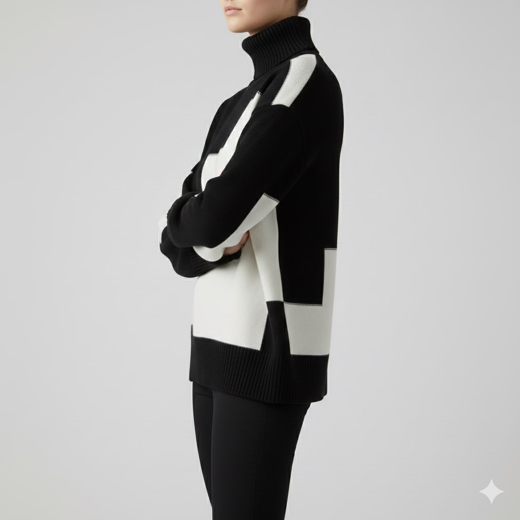 Mélanie Women’s Turtleneck Sweater – Soft Knit Pullover with Warm Ribbed Texture