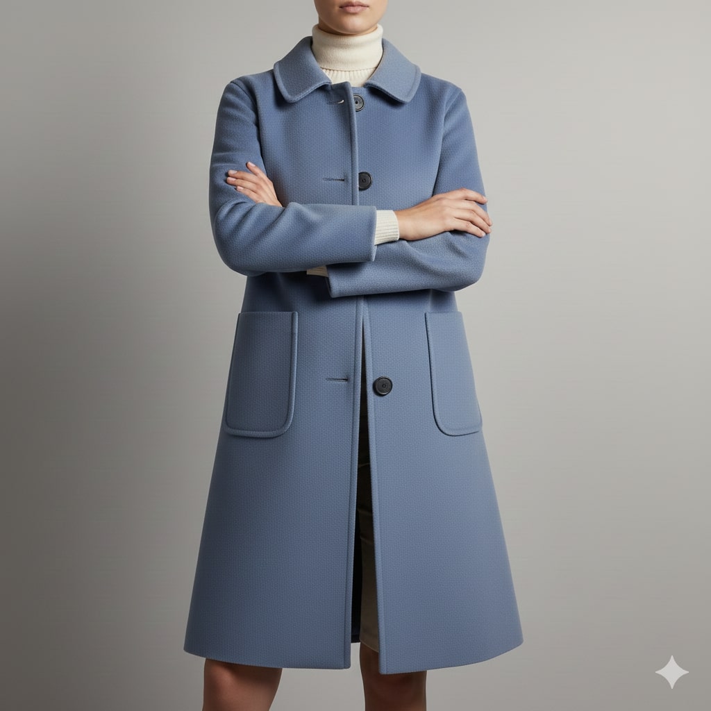 Léonie Women’s Wool Coat – Virgin Wool Overcoat with Tailored Straight Cut