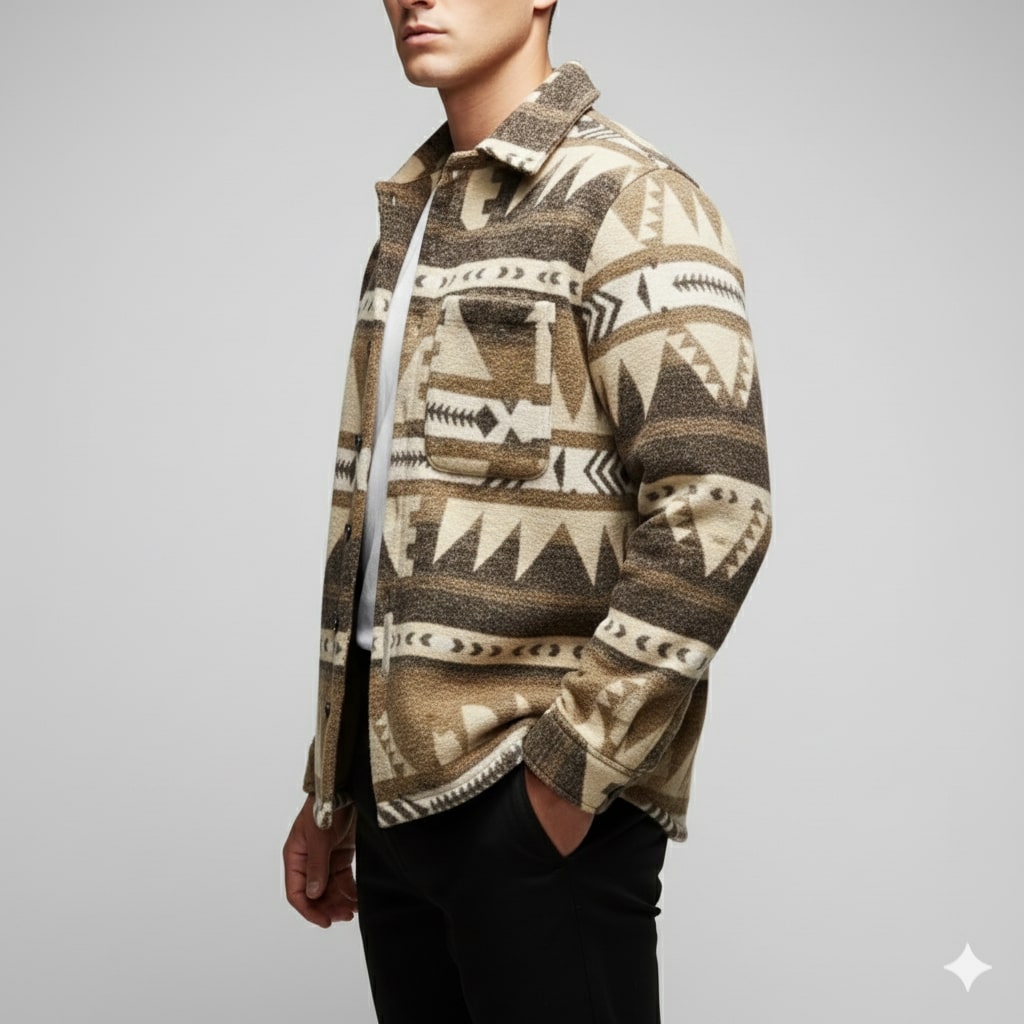 Diego Men’s Shirt Jacket – Premium Wool Blend Outerwear with Relaxed Fit Warmth