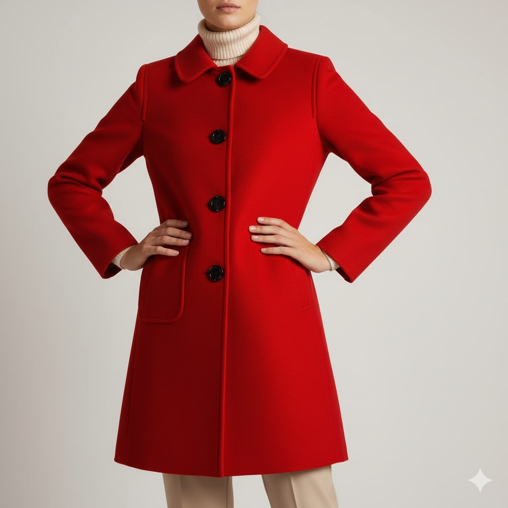 Léonie Women’s Wool Coat – Virgin Wool Overcoat with Tailored Straight Cut