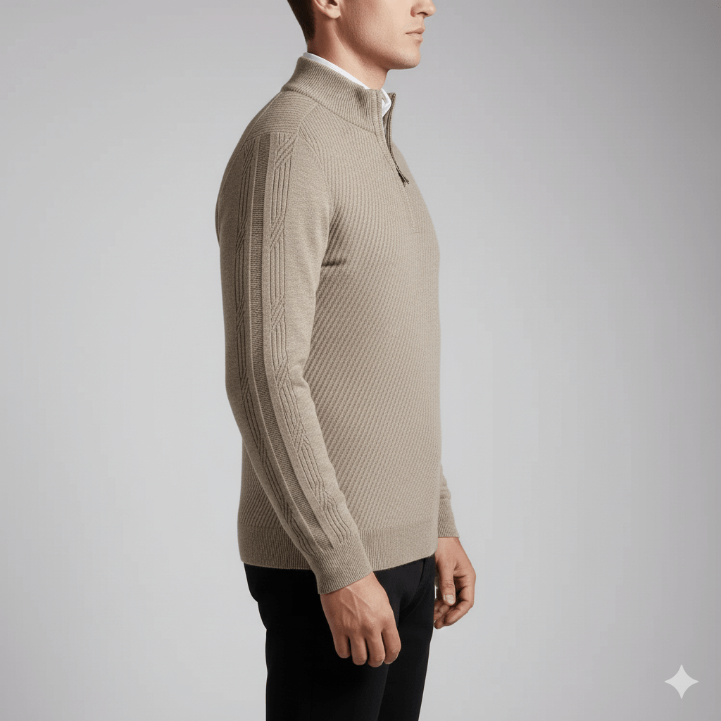 Guillaume Men’s Quarter-Zip Sweater – Soft Knit Pullover with Lightweight Layerable Comfort