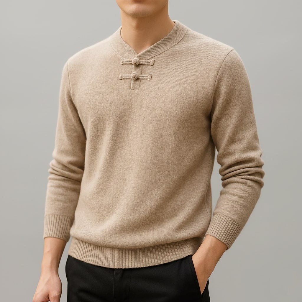 Hudson Men’s Pullover Sweater – Ultra-Soft Knit Jumper with Stand Collar Detail