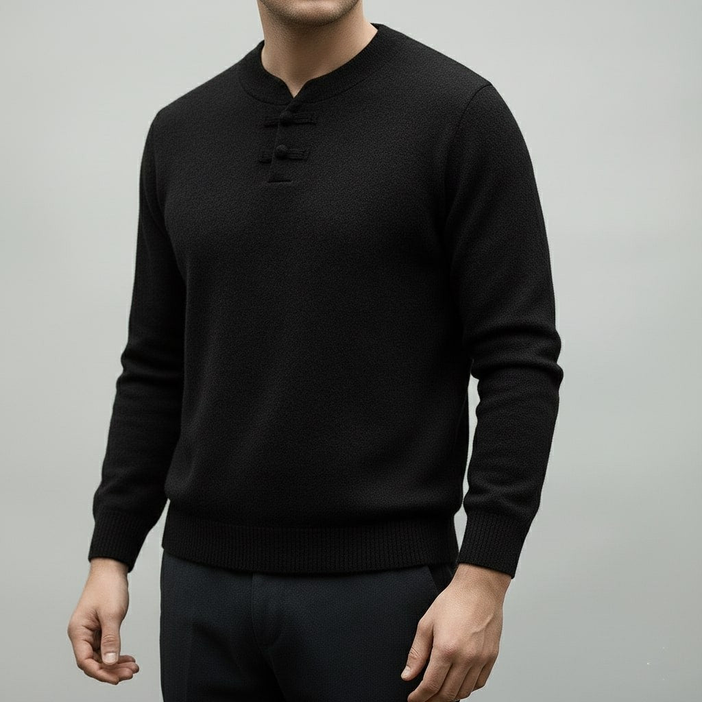 Hudson Men’s Pullover Sweater – Ultra-Soft Knit Jumper with Stand Collar Detail