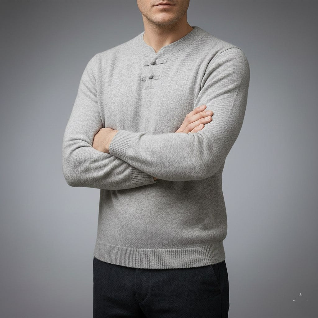 Hudson Men’s Pullover Sweater – Ultra-Soft Knit Jumper with Stand Collar Detail