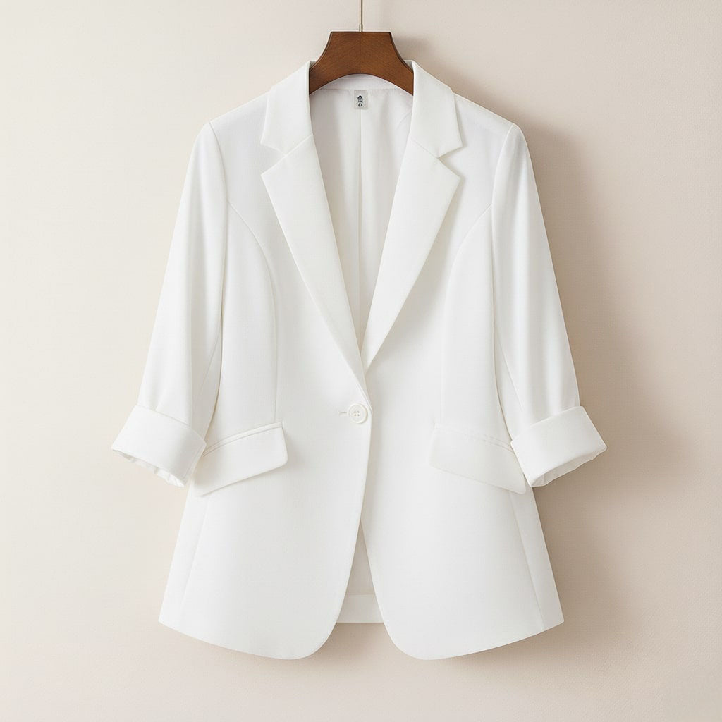 Lucia Women’s Linen-Blazer – Silky Structured Tailored Fit for Wrinkle-Resistant Style