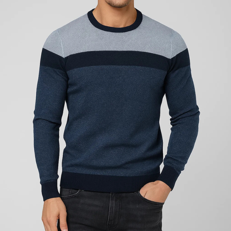 Milan Men’s Sweater – Crew Neck Soft Cotton Knit Sweater