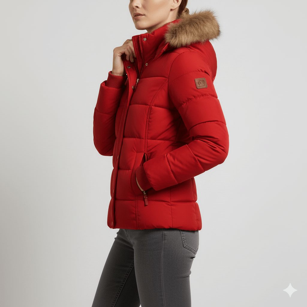 Zuzanna Women’s Puffer Jacket – Quilted Winter Coat with Detachable Fur Hood