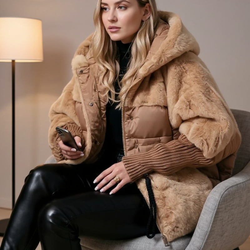 Roos Women's Cotton-Filled Parka – Faux Fur Trim & Warm Elasticated Cuffs