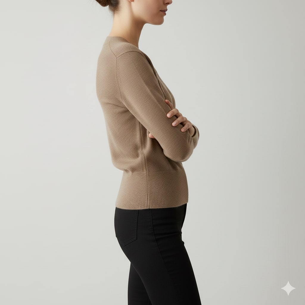 Charlotte Women’s Knit Sweater – Crossover Front Pullover with Soft Texture & Fitted Hem