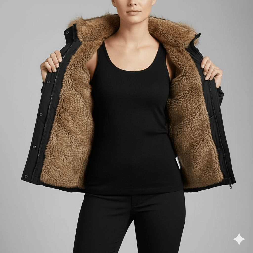 Zuzanna Women’s Puffer Jacket – Quilted Winter Coat with Detachable Fur Hood