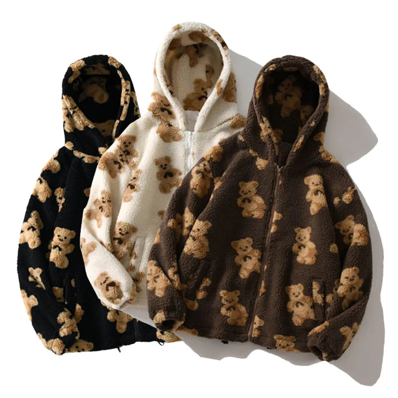 Jade Women’s Sherpa Jacket – Oversized Fleece Hooded Teddy Jacket with Full Zip