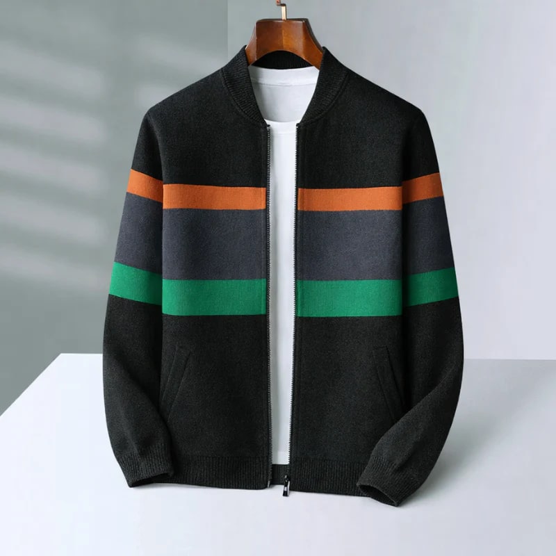 Matteo Men’s Zip Up Jacket – Soft Knit Lightweight Jacket for Cold Weather