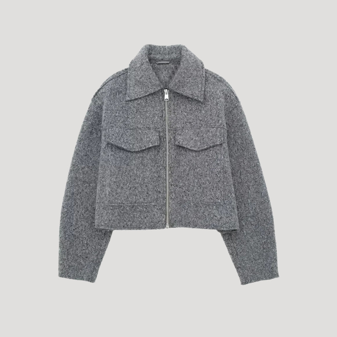 Elara | Winter Zip Front Cropped Women Jacket