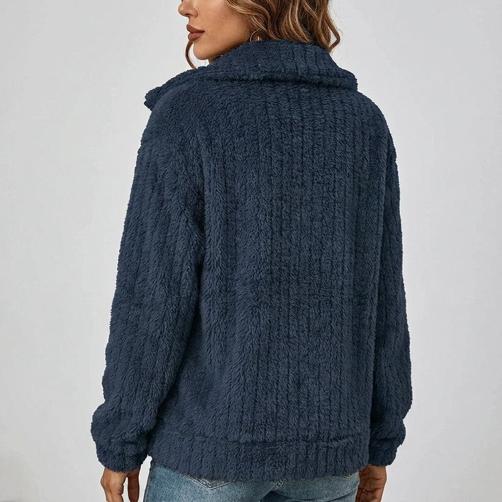 Leyla Women’s Faux Fur Jacket – Elegant Plush Outerwear for Winter Layering